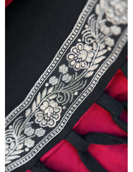 Medievales Kleid Leonor in Rot-Schwarz