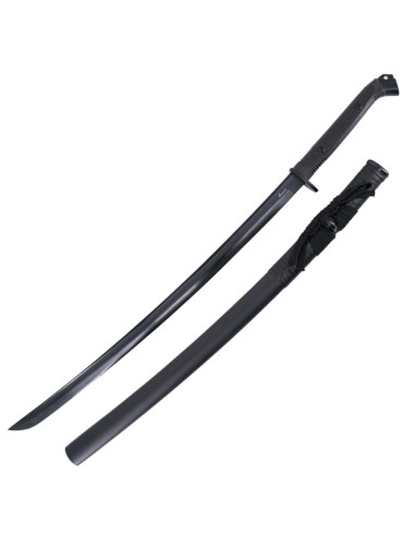 Grundlæggende praktisk katana med sort opspændt skede (102 cm.)