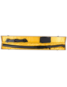 Basic praktische katana met zwarte geregen schede (102 cm.) 2