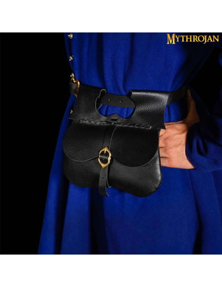 Bolsa medieval en piel negra (21,60 x...