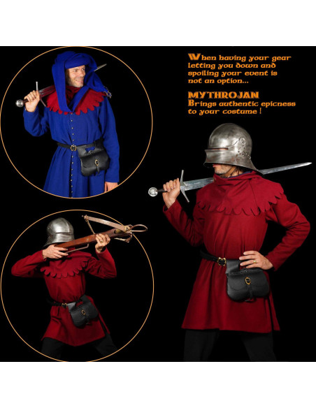 Bolsa medieval en piel negra (21,60 x...