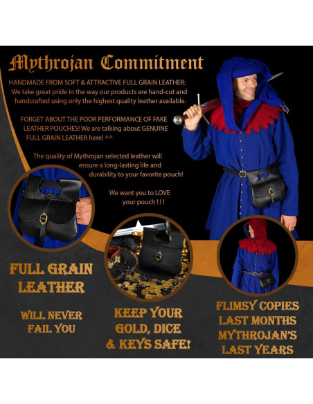 Bolsa medieval en piel negra (21,60 x...