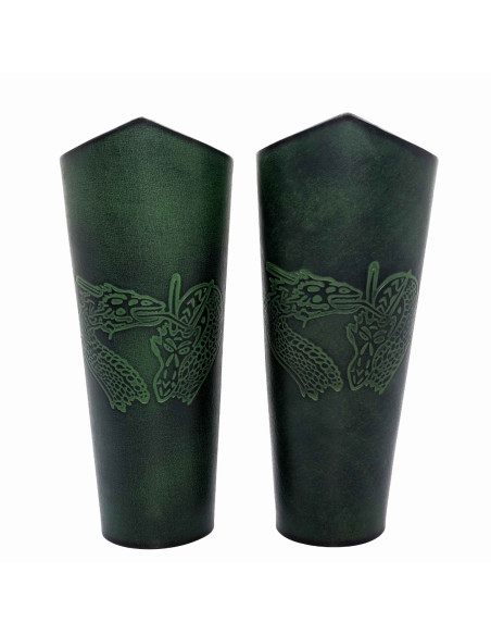 Fantasi Drage Armbånd i præget læder,...