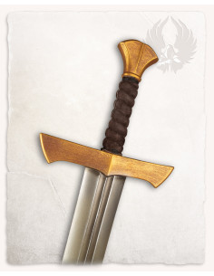 Espada medieval larga LARP modelo Hektor, acabado dorado 2