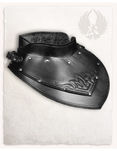 Middelalderlig sort læder gorget dekoreret Sigfrid model