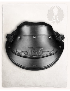 Middelalderlig sort læder gorget dekoreret Sigfrid model 2