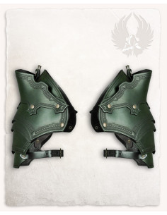 Hombreras renacentistas deluxe modelo Antonius, cuero verde