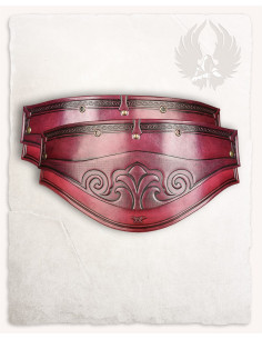 Hombreras medievales modelo Artemis, cuero rojo (2ª edición) 2