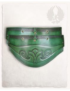 Hombreras medievales modelo Artemis, cuero verde (2ª...