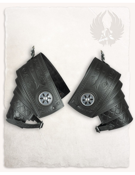 Lederen schoudervullingen met reliëf...