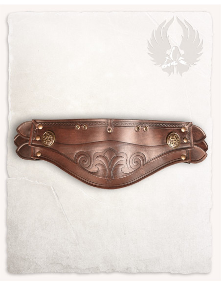 Hombreras cuero marrón repujado...