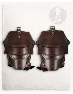 Brune læder skulderpuder Kendra model (2. udgave)