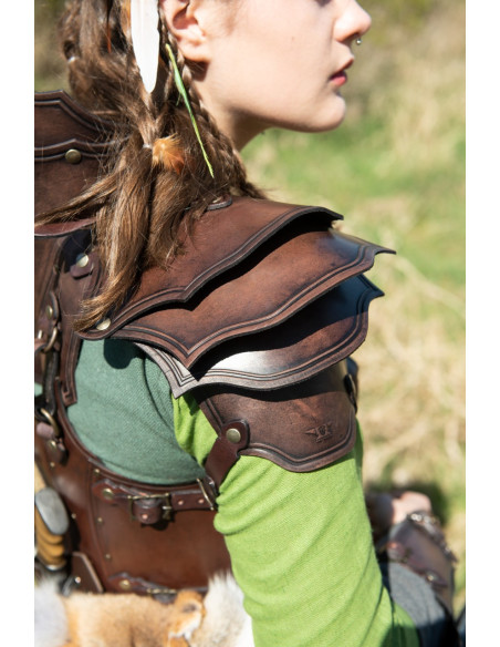 Brune læder skulderpuder Kendra model...