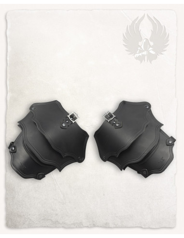 Schulterpolster aus schwarzem Leder, Modell Kendra (2. Auflage)