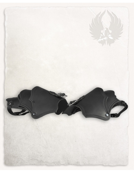 Sorte læder skulderpuder Kendra model...