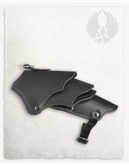 Sorte læder skulderpuder Kendra model...