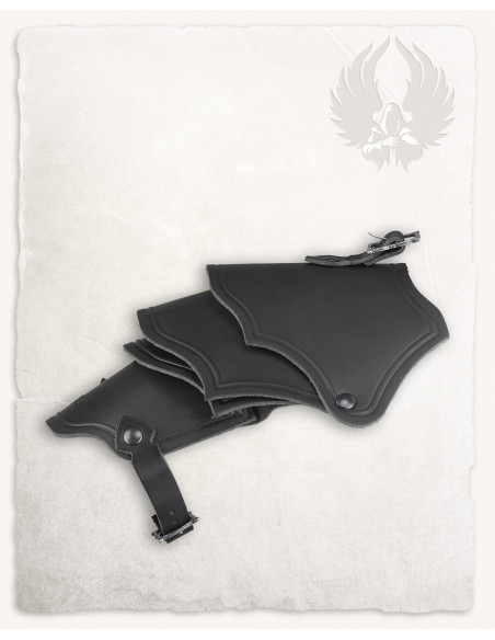 Zwart lederen schoudervullingen...