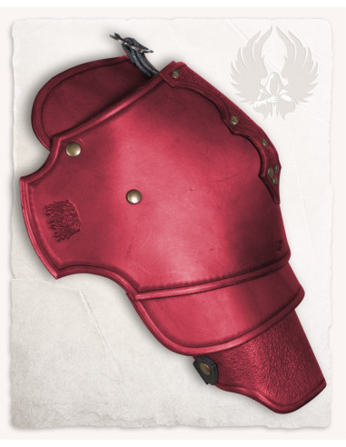 Schulterpolster aus rotem Leder, Modell Mantikor
