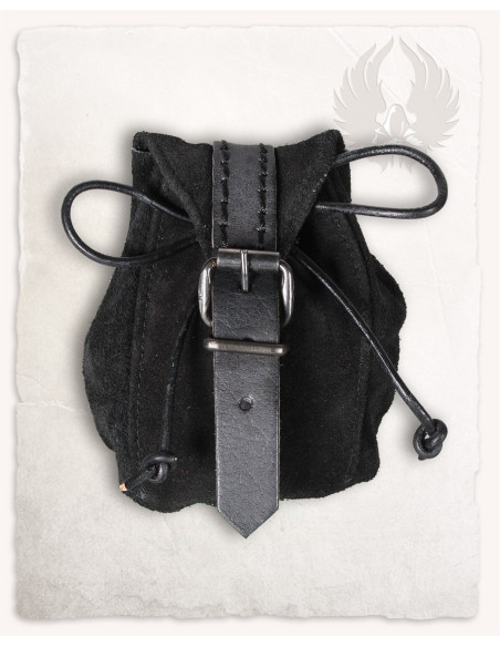 Zwart leren tas model Friedhelm