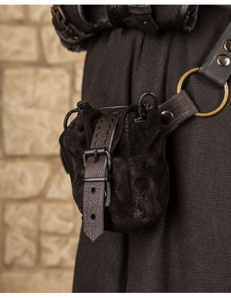 Zwart leren tas model Friedhelm