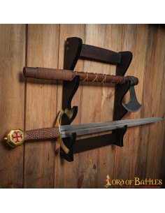 Soporte de pared para 3 espadas o hachas 2