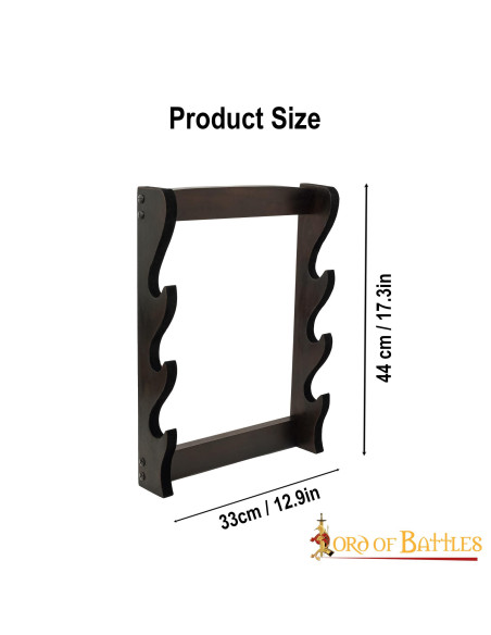 Soporte de pared para 3 espadas o hachas
