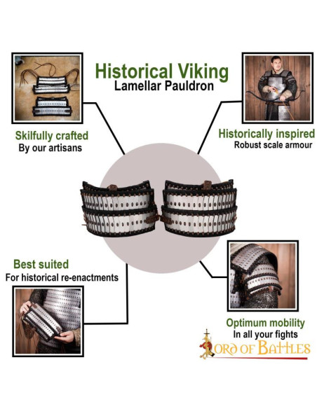 Hombreras armadura vikinga lamelar...