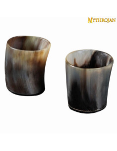 Sæt med 2 vikingeshotglas, tyrehorn