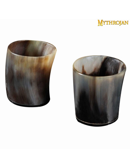 Sæt med 2 vikingeshotglas, tyrehorn