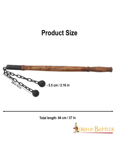 Maza medieval de batalla, doble bola