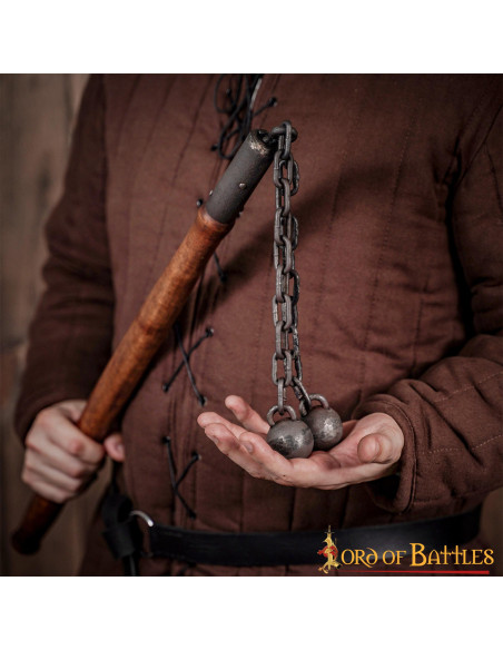 Maza medieval de batalla, doble bola