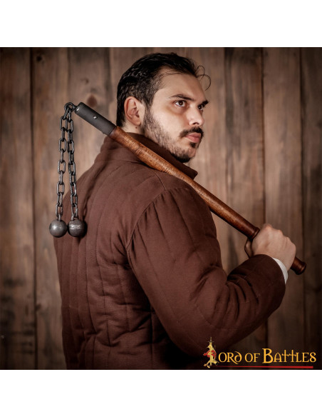 Maza medieval de batalla, doble bola