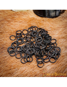 Sort ringbrynjepose i stål (10 mm.)