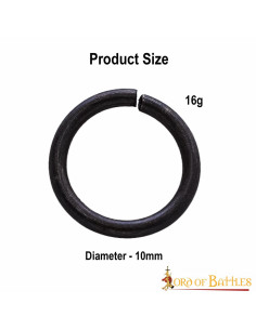 Zwart stalen maliënringzakje (10 mm.) 2