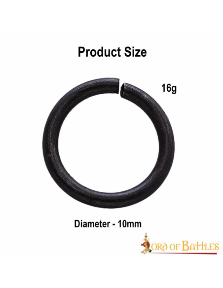 Zwart stalen maliënringzakje (10 mm.)