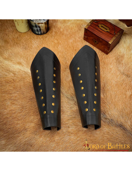 Brazaletes cuero guerrero medieval