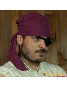 Bordeauxrode katoenen piratenbandana