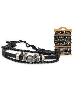 Pulsera polipiel decorada piedra calavera