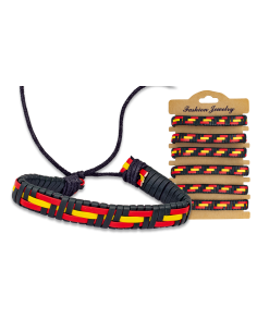 Læderarmbånd dekoreret med Spaniens flag (19 cm.)