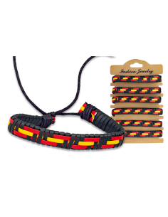 Pulsera polipiel decorada bandera de España (19 cm.)