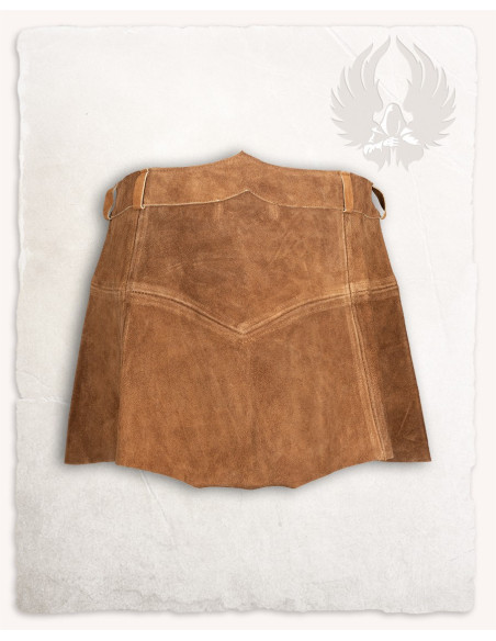 Bruin suède leren rok model Nuala