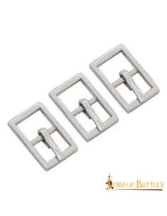 Set van 3 kleine stalen gespen