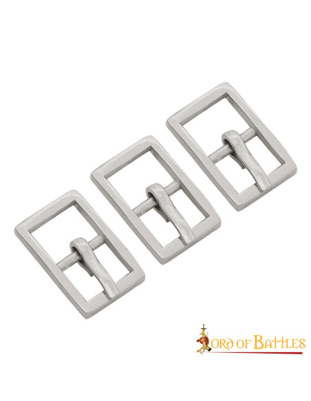 Packung mit 3 kleinen Stahlschnallen Packung mit 3 kleinen Stahlschnallen