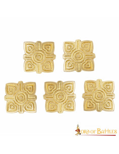 Set van 5 koperen Vikingriemornamenten