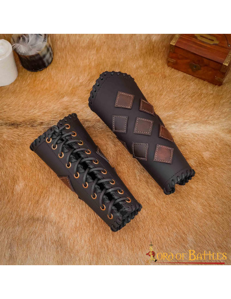 Brazaletes fantásticos cuero LARP y...