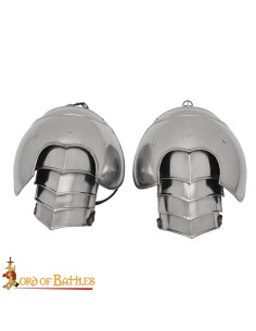 Fantasy skulderpuder i poleret finish (20 gauge)