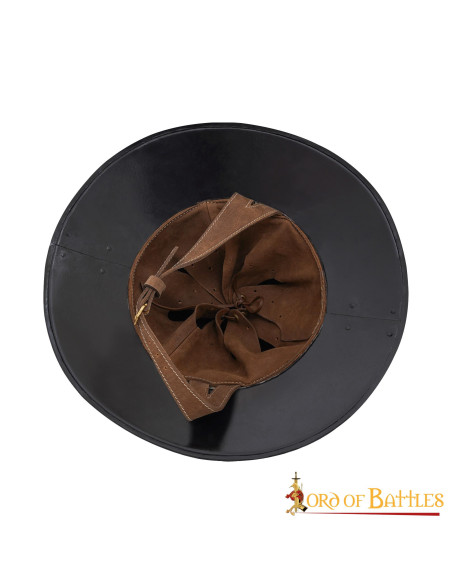 Casco medieval Kettle con forro cuero...