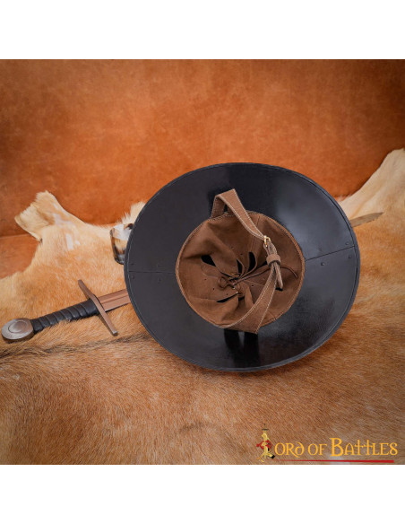 Kedel middelalderhjelm med ægte...