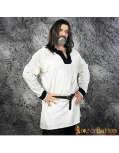 Túnica vikinga color blanco-negro modelo Sigurd