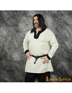 Túnica vikinga color blanco-negro modelo Sigurd 2